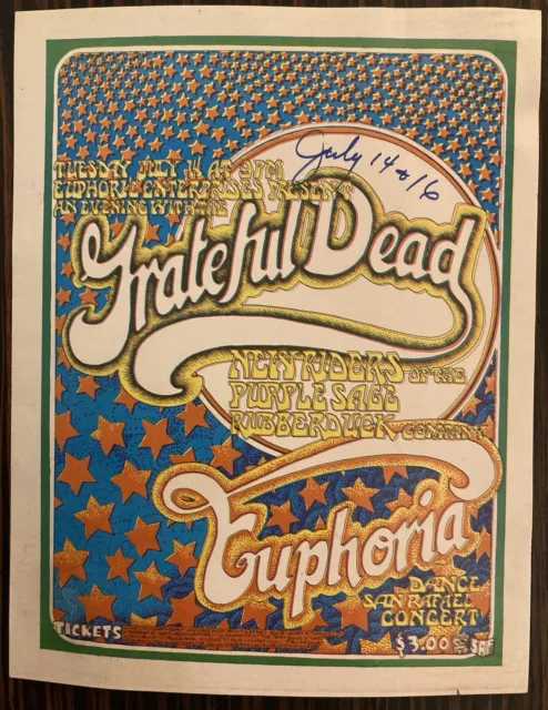 Grateful Dead Euphoria Handbill 1970 Original First Print