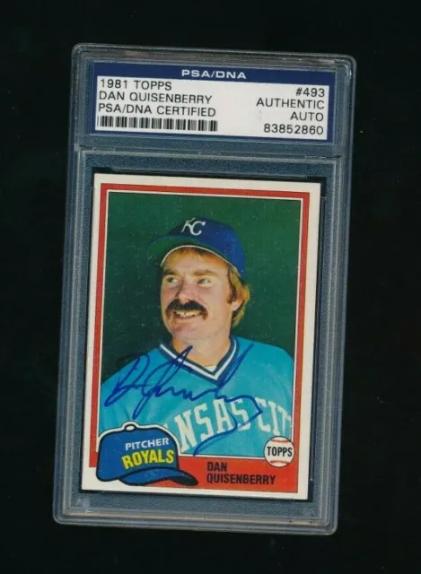 Dan Quisenberry Autographed 1986 Topps Baseball All-Star Card #722 (Died  1998)