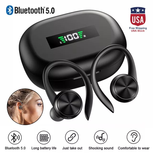 TWS Bluetooth 5.0 Headset Wireless Earphones Earbuds Stereo Headphones Ear-Hook