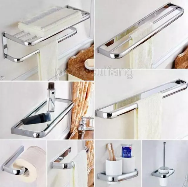 Chrome Bathroom Hardware Set Bath Accessories Towel Bar Ring Paper Holder Pxz02