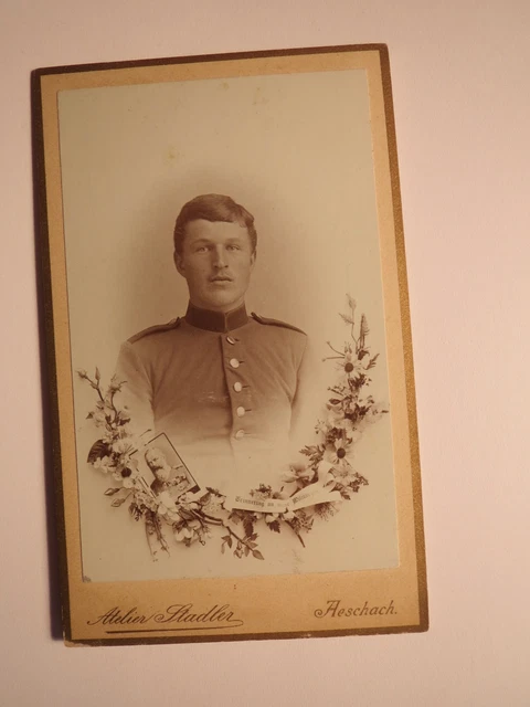 Aeschach bei Lindau - Soldat in Uniform - Portrait / CDV