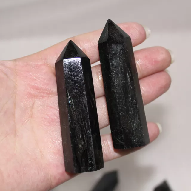 3~10CM Natural Quartz Crystal Tower Point Reiki Healing Obelisk Hexagonal Wand