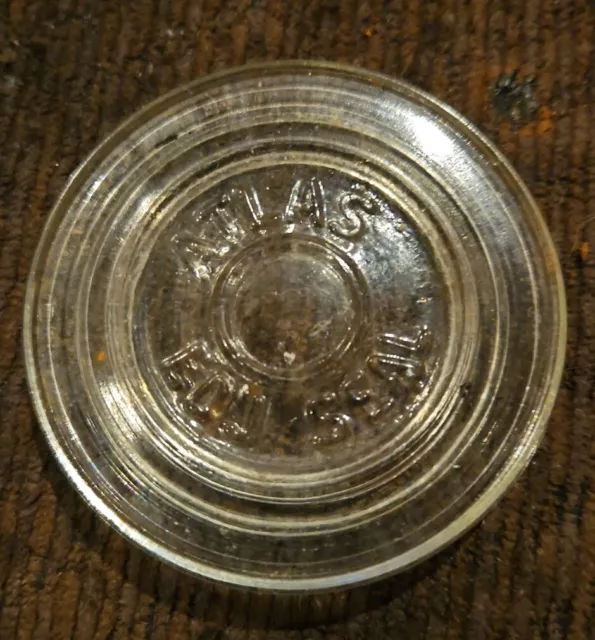 Vintage  Atlas Edj Clear Glass Seal For Canning Jar