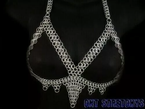 CHAIN MAIL BRA, 10 MM ALUMINIUM BUTTED MEDIEVAL VIKING KNIGHT chainmail