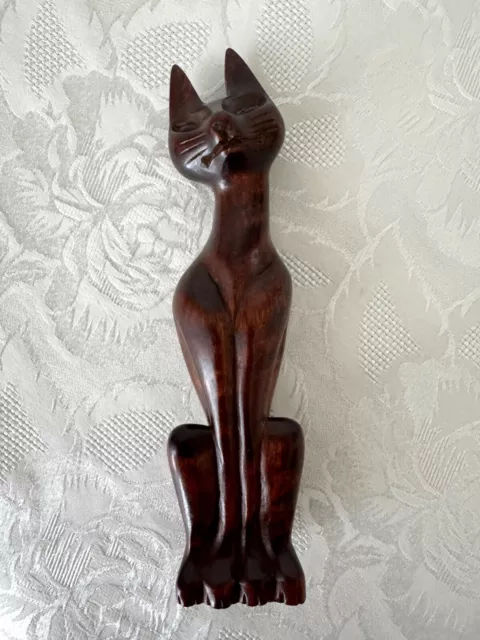 Chat en bois sculpté  - Statues, De Chats - Cat