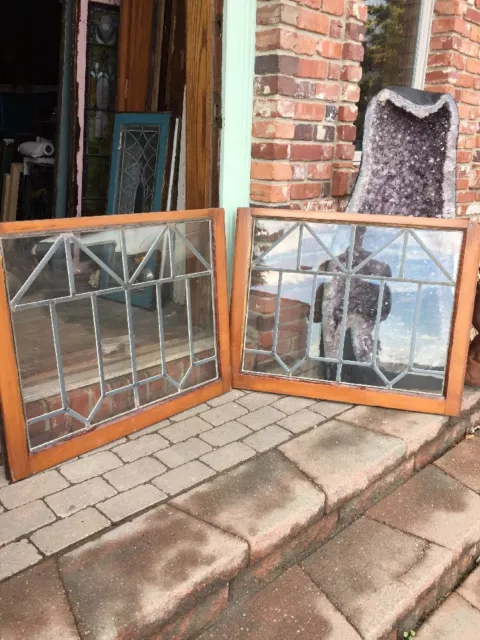 Sg 929 Two Available Price Separate Antique Leaded Glass Window
