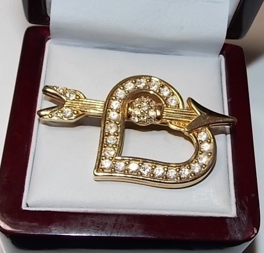 Broche Cœur Kookai - Signe Oui/Non, Couleur Or, Occasion Très Bon état