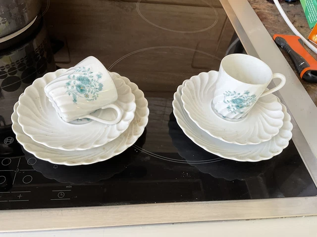 Duo De «  tasses moka  et soucoupes + soucoupes dessert .« LIMOGES  HAVILAND .