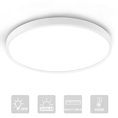 LED Ceiling Light Flush Mount Light Fixture Modern 28W 12Inch Thin Ceiling
