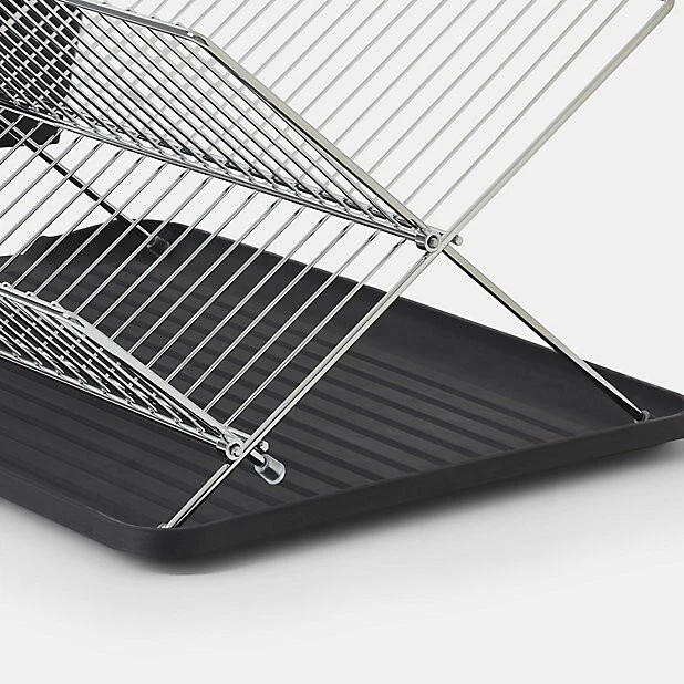 GOODHOME DATIL CHROME effect Xshaped Dish Drainer Rack w/Cup & Cutler