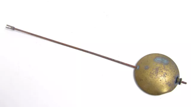 Ancien balancier de pendule XIXème bronze doré numéroté réglable 25cm, 178g