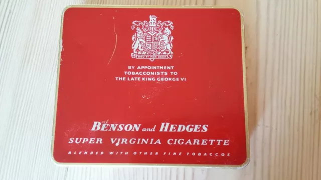 Benson & Hedges B&H super Virginia Cigarette Tin 1950's