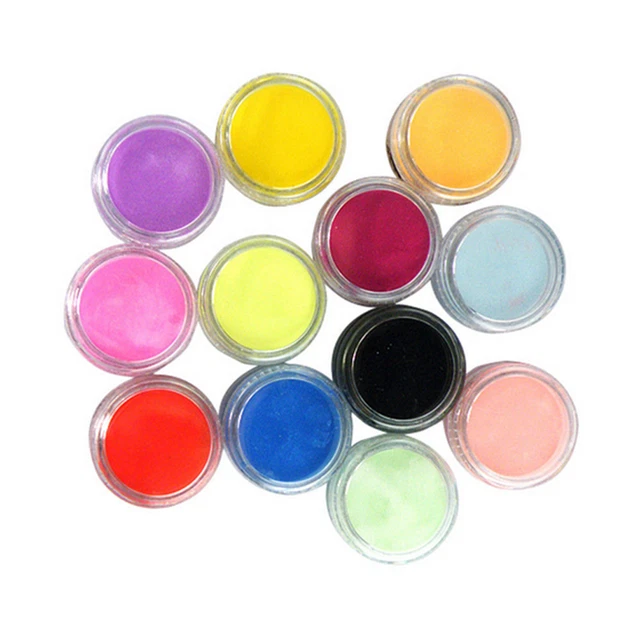 12 Colores Acrílico Arte en Uñas Puntas UV Gel Polvo Polvo Hágalo usted mismo Decoración Set Manicura#