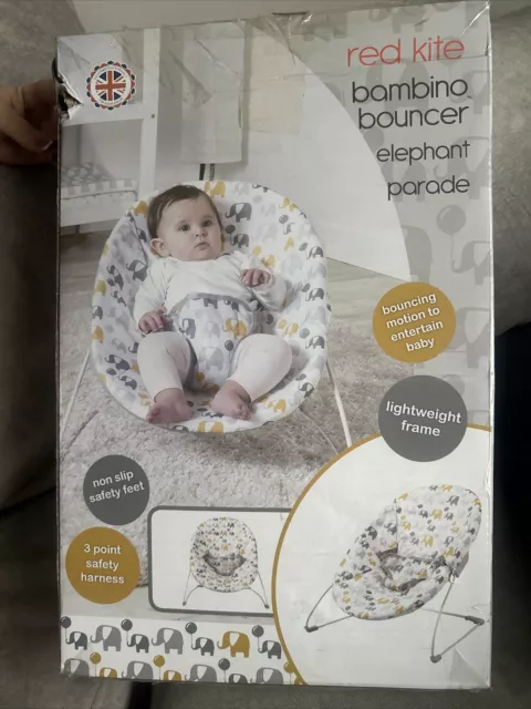 Bounce Chair With Elephant Pattern- Red Kite Bambino Bouncer