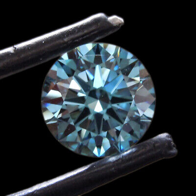 Certifié Igi Rond Coloré Desseré Bleu Profond 0.70 CT Stylé Labo Grown Diamant