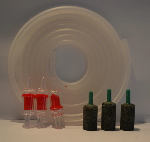 Aquarium Air Pump Kit- Silicone Airline 5mm-6mm Airstone& Check Non-Return Valve