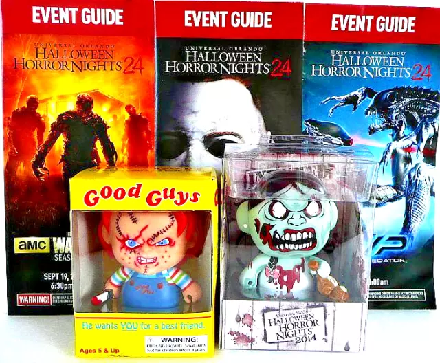 2014 Chucky Zombie Girl Figures Universal Halloween Horror Night 3 Event Guides