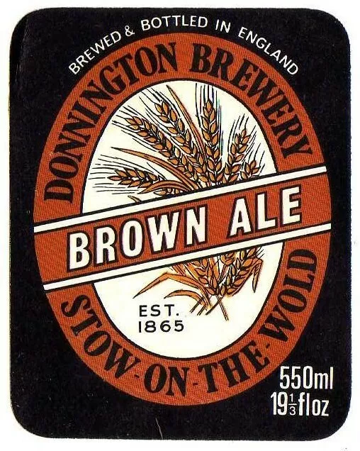 UK Beer Label - Donnington Brewery - Gloucestershire - Brown Ale (version e)