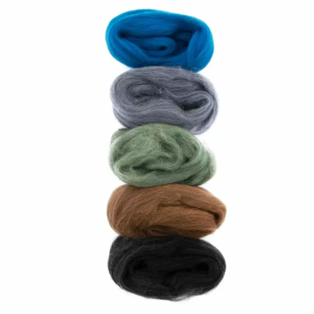 500 g Filzwolle Märchenwolle Merinowolle 5 Farben melliert 100g pro Farbe Merino