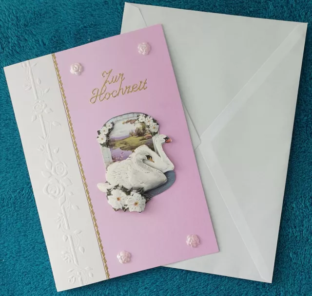 98. 3D Karte Grußkarte Hochzeit Ehe Vermählung Glückwünsche Handarbeit Unikat