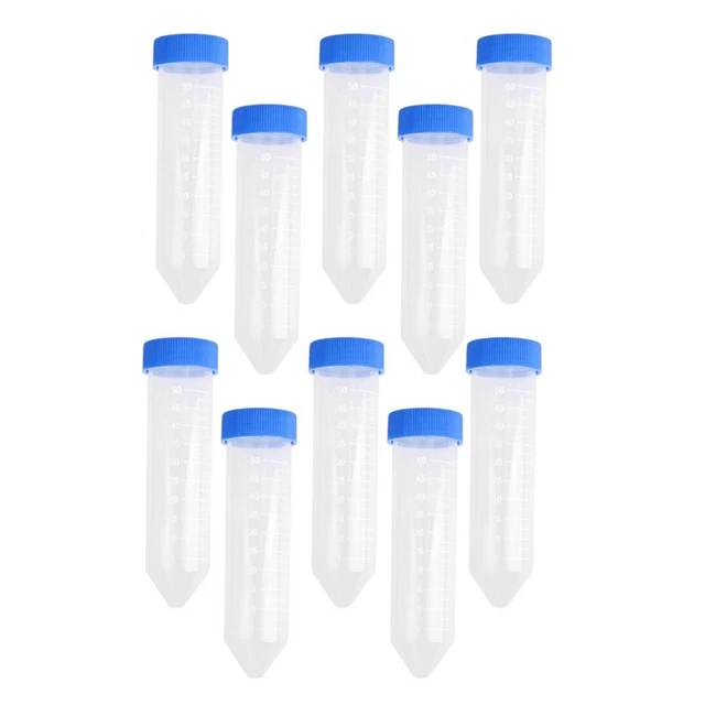 100 Pieces 50Ml Plastic Centrifuge Tube Pipe Vial Lab Test Container X5H8