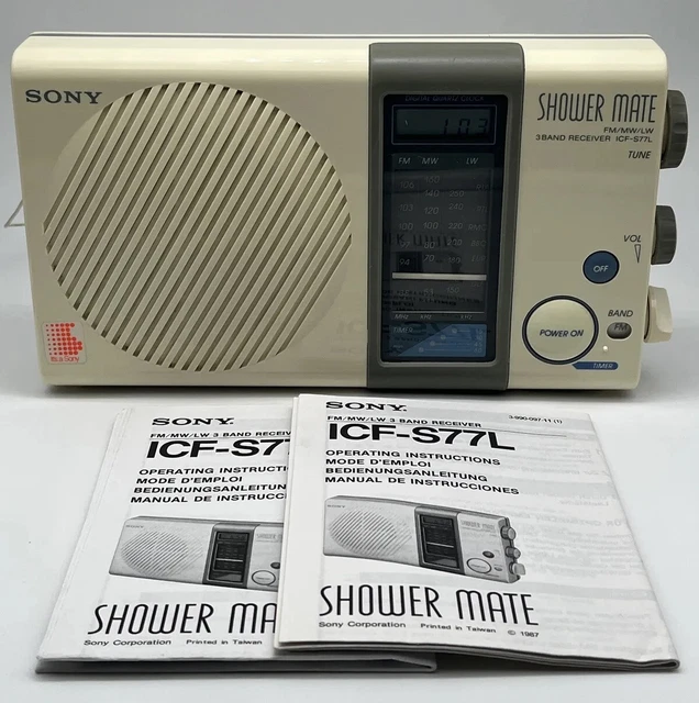VINTAGE SONY SHOWER Mate Radio ICFS77L FM/MW/LW 3 Band Receiver
