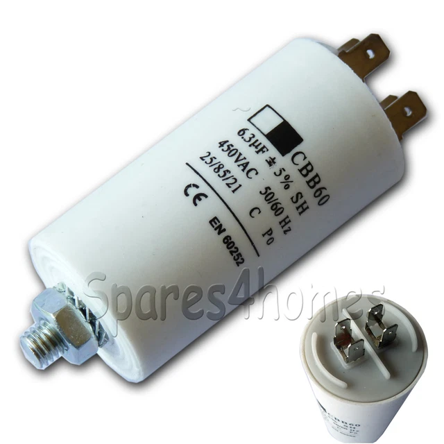 Universal Start/Run Capacitor 1.5uf To 80uf With 20cm Cable Connectors - Ceramic Construction