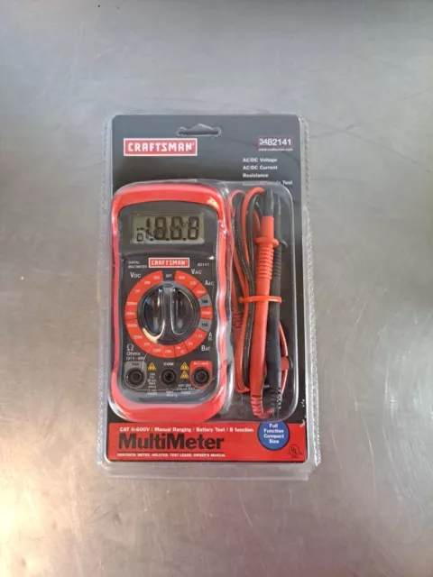 New CRAFTSMAN Model 34-82141 8 Function Digital Multimeter  Volt AC/DC  B09