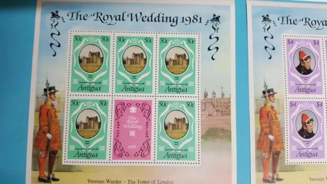 Lady Diana Prince Charles Royal Wedding 1981 Briefmarken Block Antigua 3