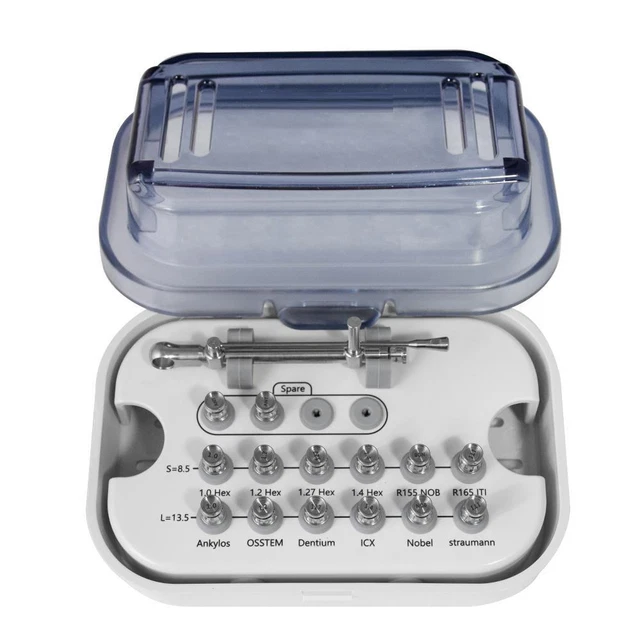 14-Piece Dental Implant Torque Wrench Ratchet Kit for Precision Implanting