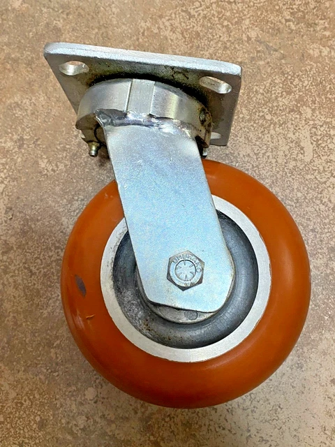 6"x2" Swivel Caster with Grease/Zerk Point/MAX-Efficiency Orange Wheel
