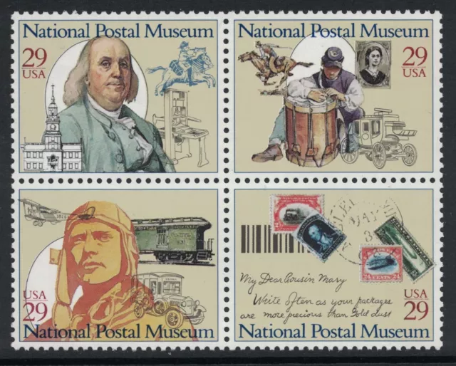 Scott 2779-82- National Postal Museum- Block of 4- MNH 29c 1993- unused mint