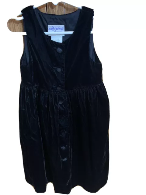 Vintage Storybook Heirlooms Girls XS Dress Black Velvet