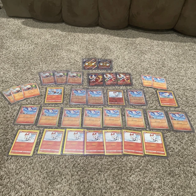 Pokemon Cards Pokmon TCG Scorbunny Raboot Cinderace Reverse Holo 3-Card  Set - Sword & Shield Base, LP/MP Condition Pokmon Reverse Holo Set