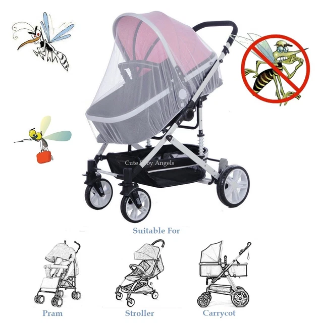 Insect Net x Pram Stroller & Carrycot Fly Mosquito & Bug Repellent Cover Screen