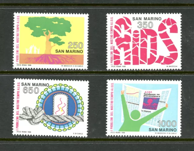 D670 San Marino 1988 A.I.D.S. Congress 4v. MNH