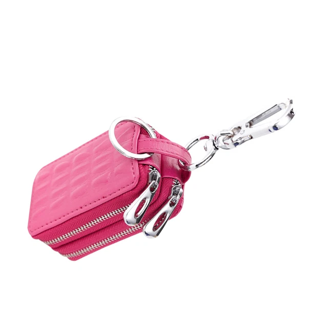 Borsa chiavi auto in pelle bovina grano coccodrillo chiave con cerniera
