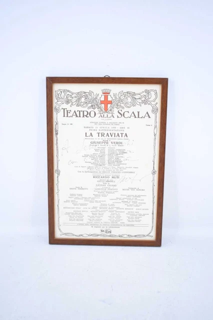 Quadro Programmazione Teatro Alla Scala Sabato 21 Aprile 1990 La Traviata 19x28