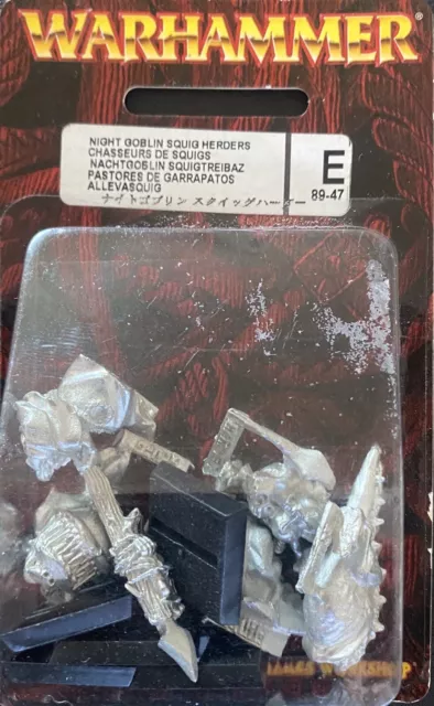 Warhammer Night Goblin Squig Herders NIB Metal - OOP - 89-47