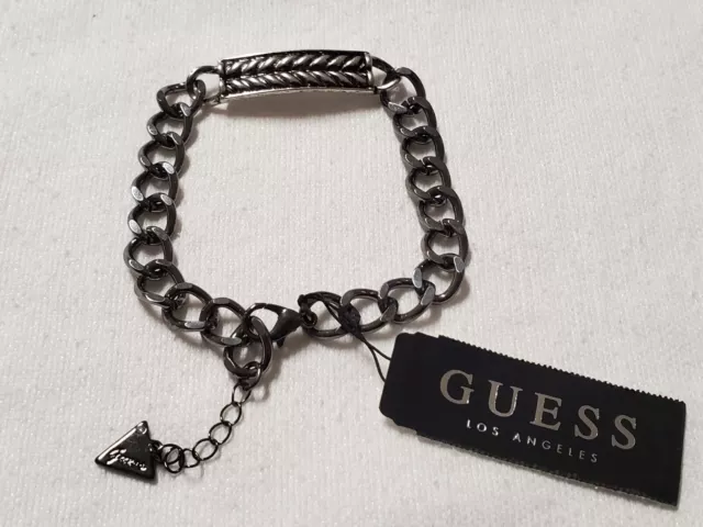 Guess Los Angeles Cuban Bracelet 8" With Guess Charm NWT