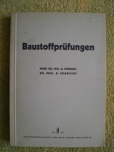 Baustoffprüfungen FB 1946 - Kalk Beton Dachsteine Gips Baustoffprüfungen FB 1946 - Kalk Beton Dachsteine Gips
