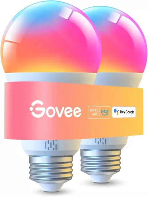 2x Govee Smart Glühbirne E27, 1000LM RGBWW Led Lamp dimmbar, Wi-Fi & Bluetooth