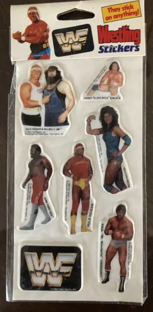 RARE 1985 Vintage WWF VINYL STICKERS Puffy Wrestling Superstars Titan Sealed