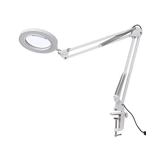 Magnifying LED Desk Lamp with clamp,  8X Magnifer 64 LED 3 Color Modes 10