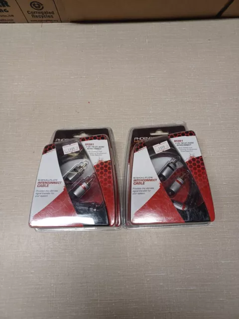 Phoenix Gold SF2R1 3Ft RCAx2 Interconnect Cable 2 Channel Brand New Old School