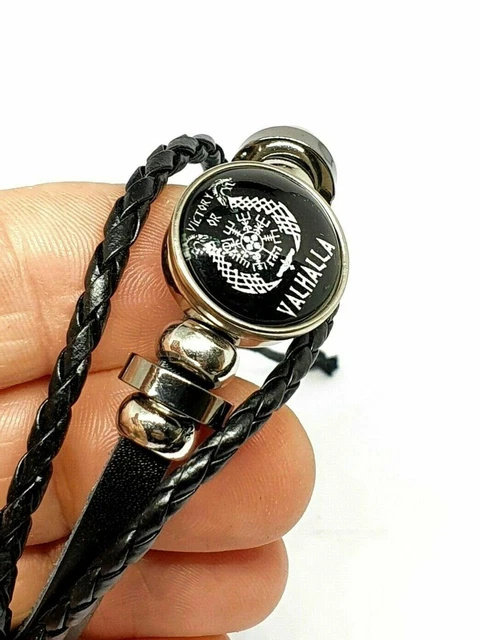 Viking Bracelet Victory or Valhalla Vegvisir Compass Norse Beaded Cuff Bracelet 2