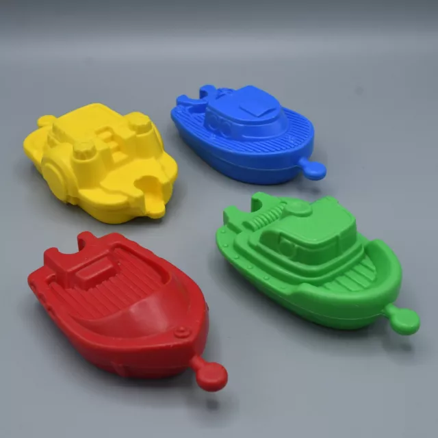 Fisher Price Snap Lock Boats Bath Toys Complete Set of 4 Vintage 1989 USA