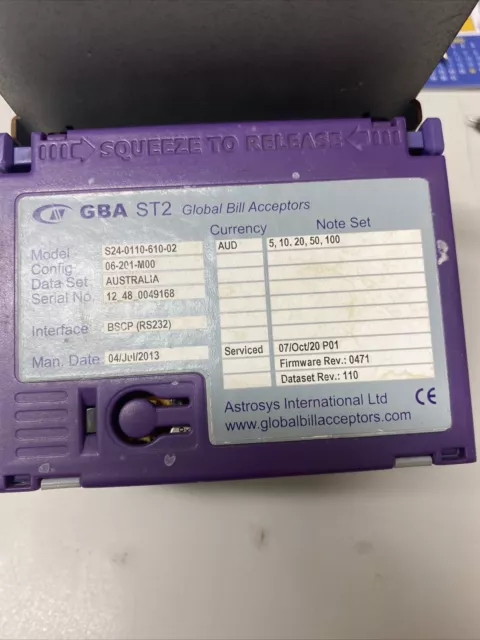 GBA ST2 Bill Acceptor
