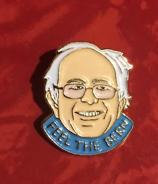 2016 BERNIE SANDERS for PRESIDENT FEEL THE BERN LAPEL PIN