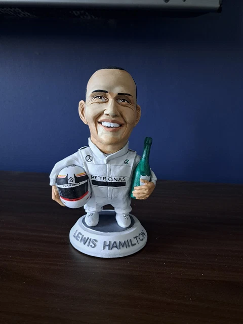 Lewis Hamilton rara figura in resina ornamento ottime condizioni formula uno racing